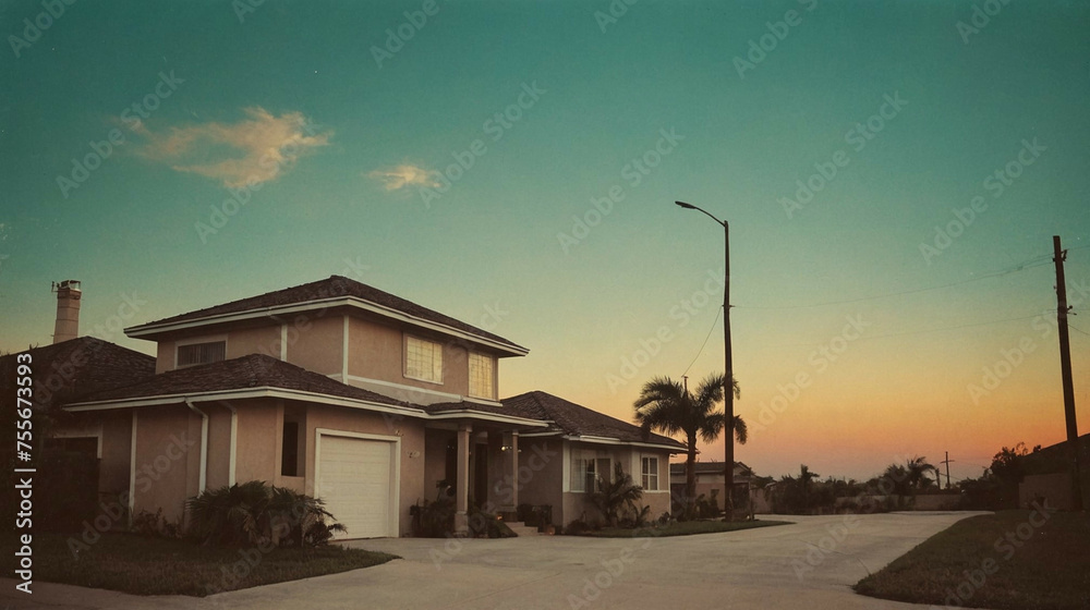 House With Palm Trees in Front
