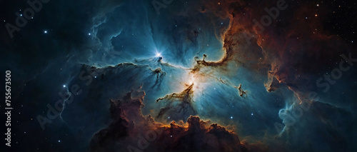 Deep Space Nebula Radiating Light Across the Cosmos