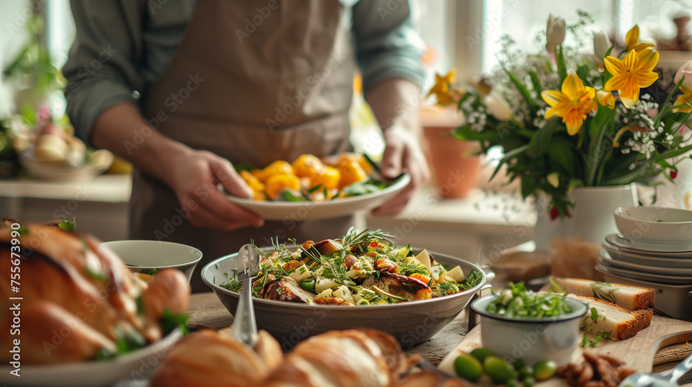 Fototapeta premium traditional easter food,ai