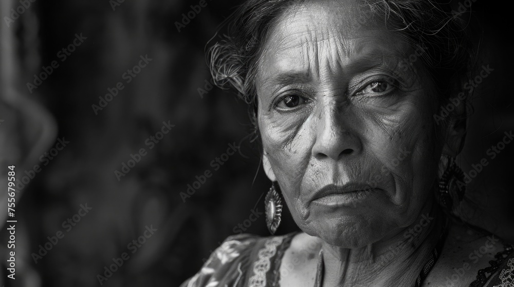 Historical Photography, Portrait of Middle age Mexican woman