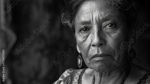 Historical Photography  Portrait of Middle age Mexican woman