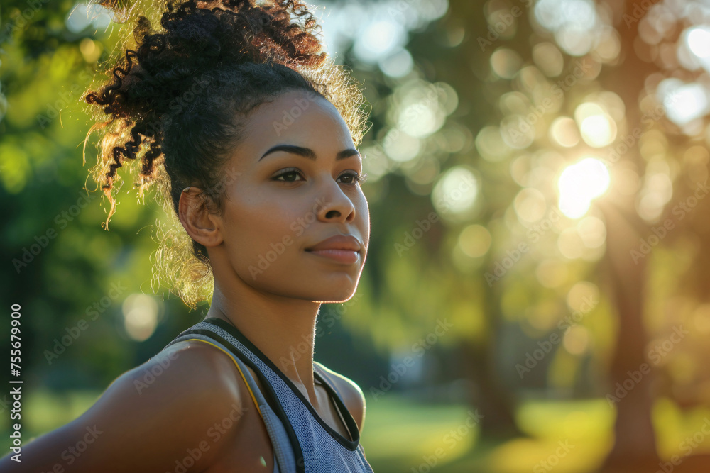 woman warming up for a morning workout outdoors woman warming up for a morning workout outdoors