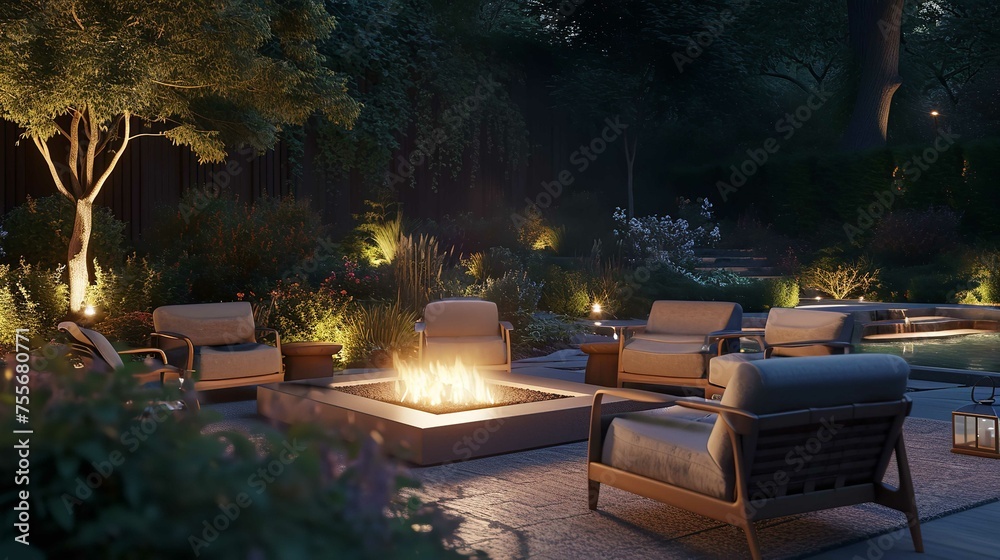 
An image of a beautiful outdoor seating area 