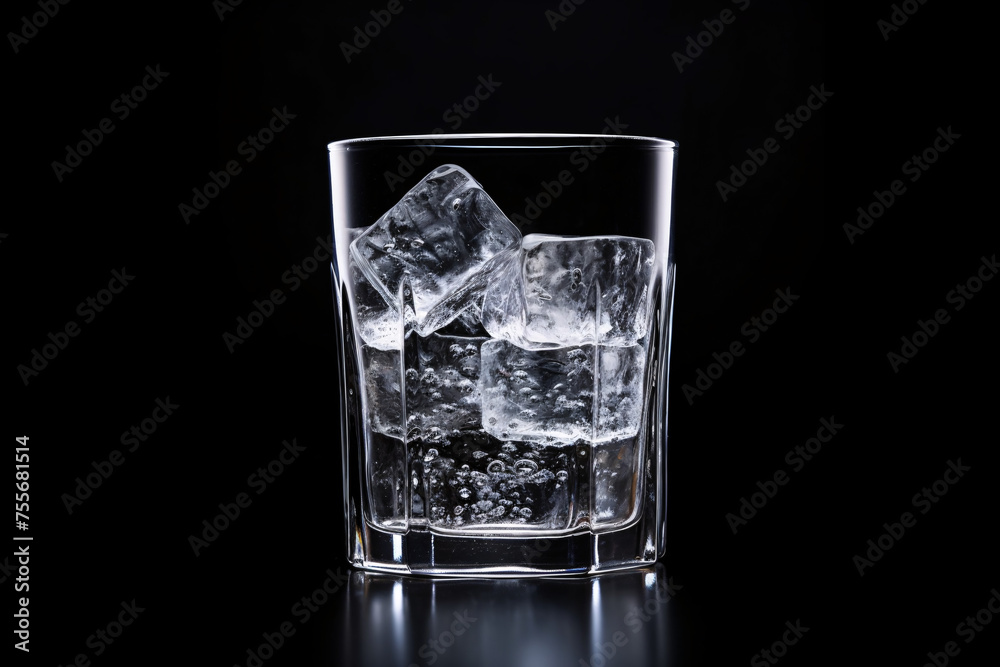 glass with freezing effect with black background glass with freezing effect with black background