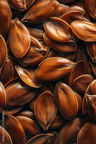 Flax seeds close up