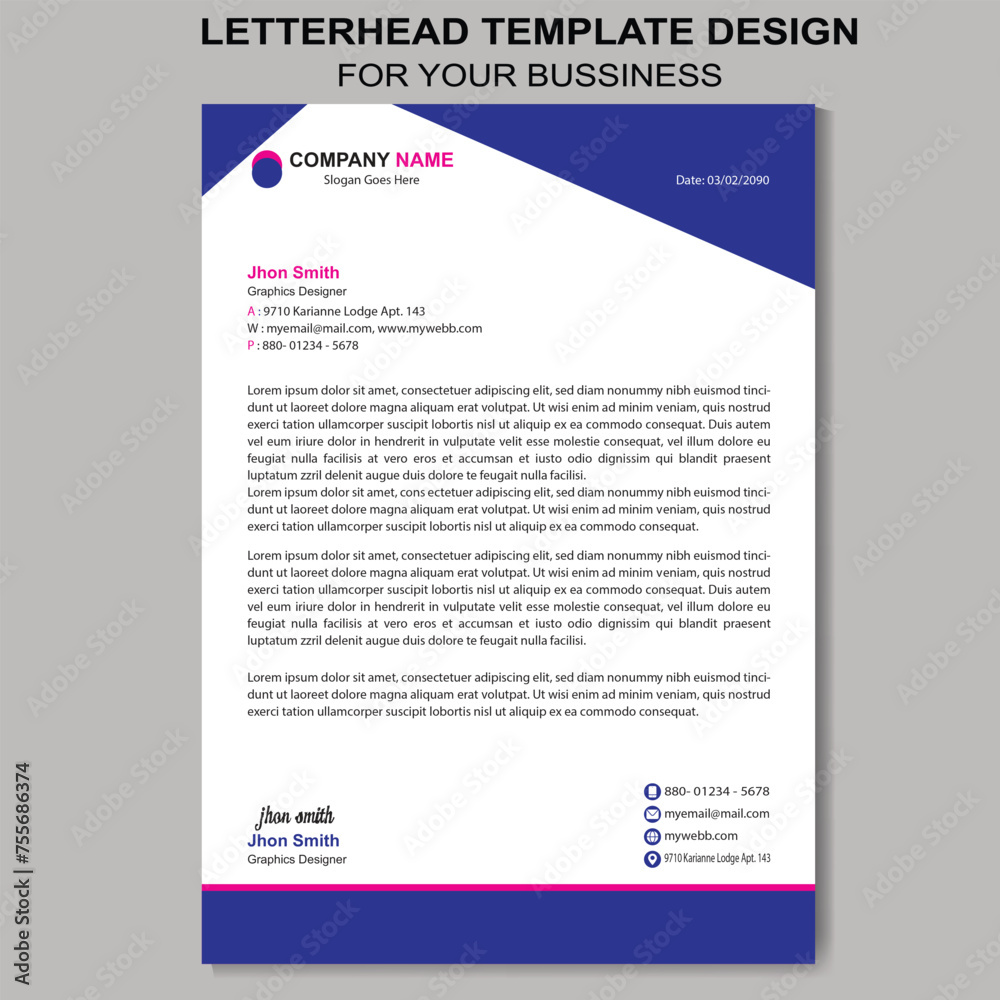 Modern Letterhead Template Design for Your Business  