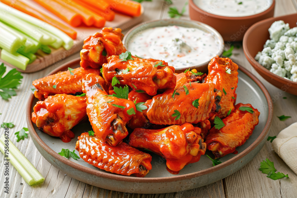 Delicious Plate of Buffalo Chicken Wings Delicious Plate of Buffalo Chicken Wings