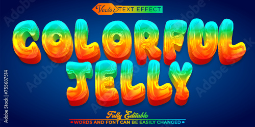 Cute Colorful Jelly Vector Editable Text Effect Template