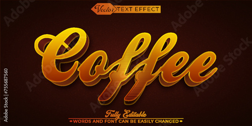 Coffee Vector Editable Text Effect Template
