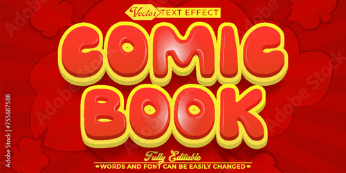 Cartoon Comic Book Vector Editable Text Effect Template