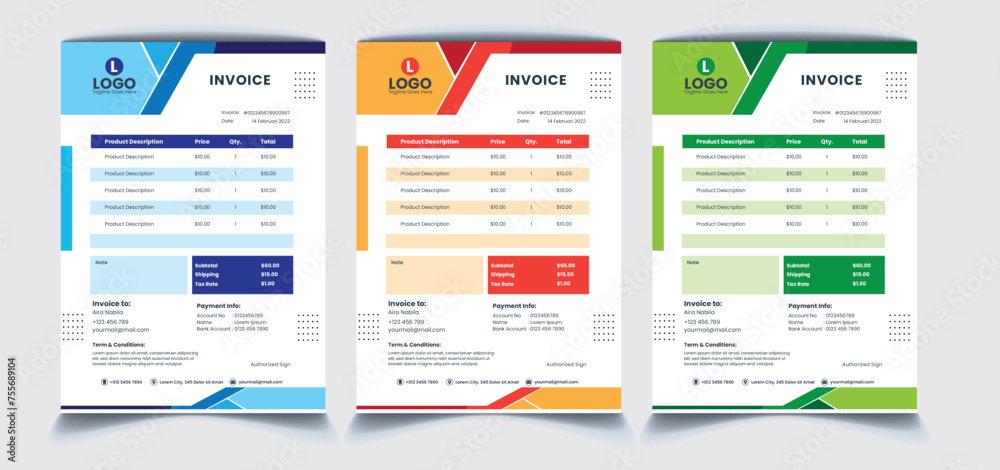 Delivery Note Price List Design