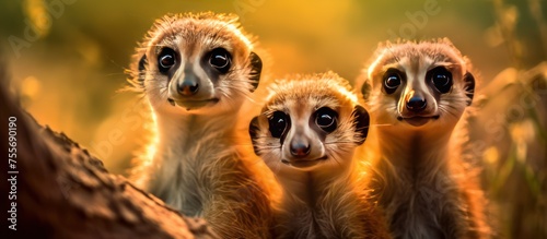 close up view meerkats background © kucret