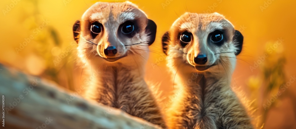 close up view meerkats background