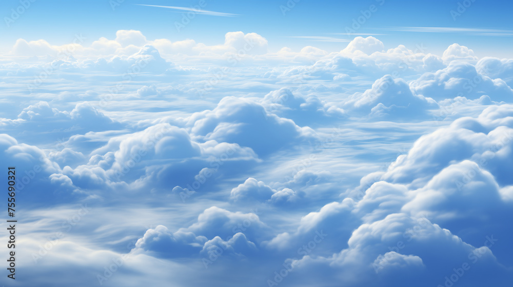 Fototapeta premium cumulus clouds recorded above the cloud cover