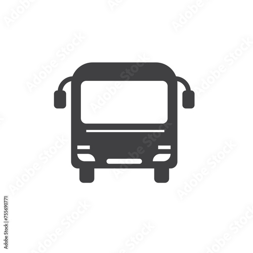 black bus icon vector element design template