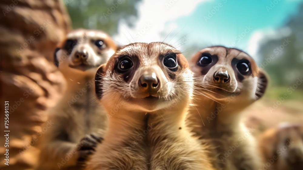 custom made wallpaper toronto digitalclose up view meerkats background