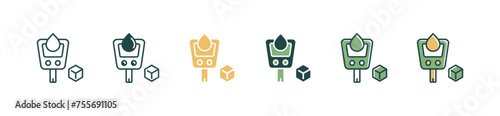 glucometer blood sugar level measurement icon set dripped blood glucose cube diagnosis vector illustration