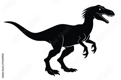 Silhouette Dinosaur Vector Illustration Design 