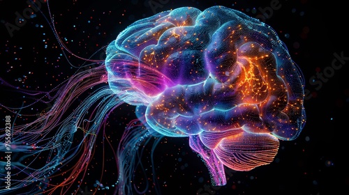 A Vibrant Brain Shape Network With Neural Connection