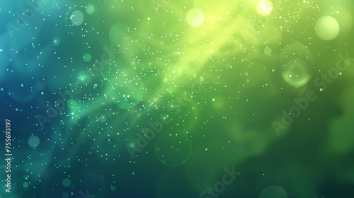 Abstract green and blue blurred gradient background with light. Nature backdrop.