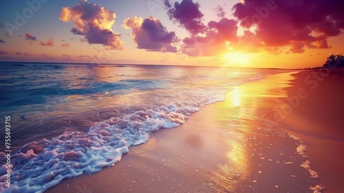 Beautiful sun rise at beach.