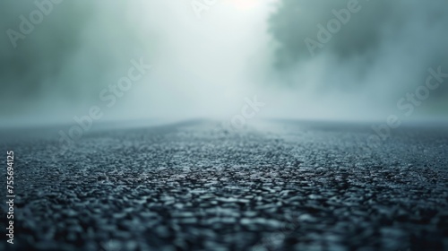 Creative blurry outdoor asphalt background with mist