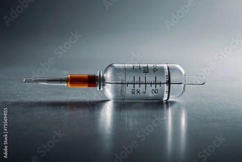 A close-up shot of a syringe containing a radiopharmaceutical, used in nuclear medicine diagnostic procedures Generative AI

