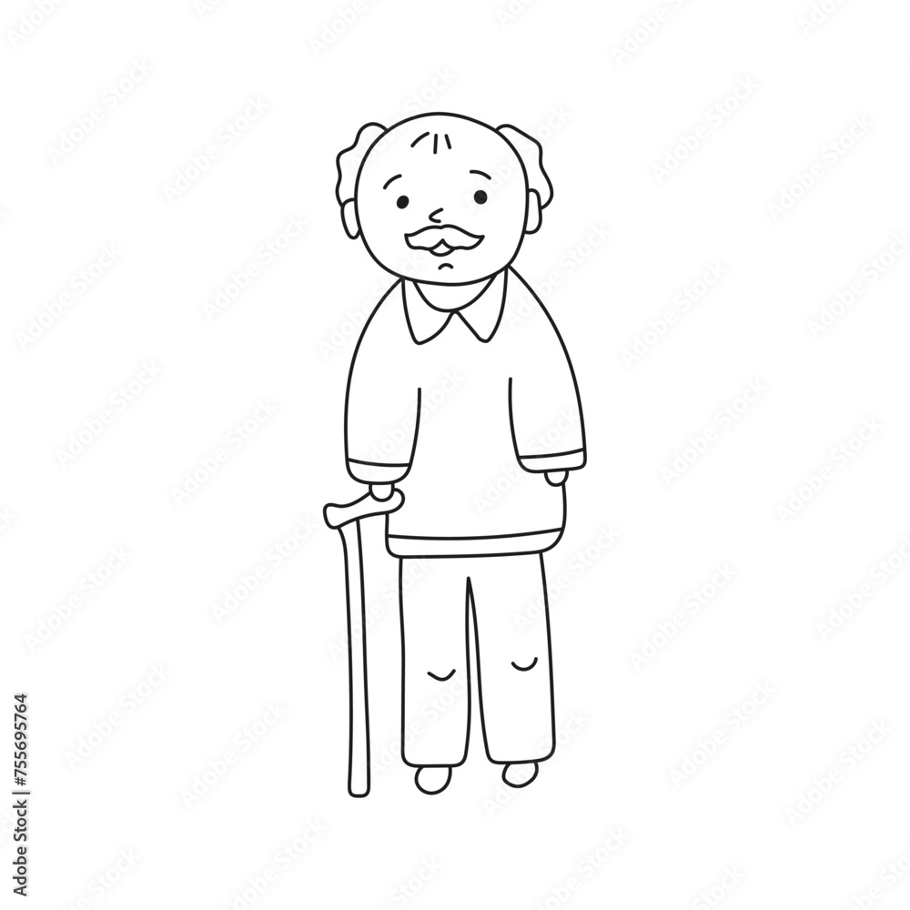 Grandfather. Vector illustration in doodle style. Grandfather. Vector illustration in doodle style.