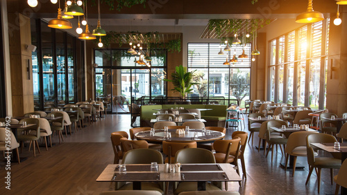 Stylish modern restaurant hall