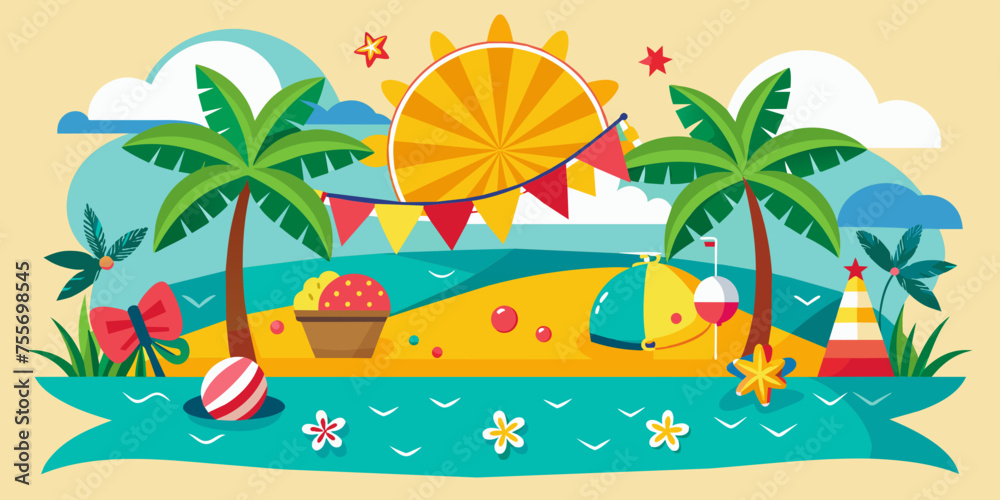 summer banner illustration