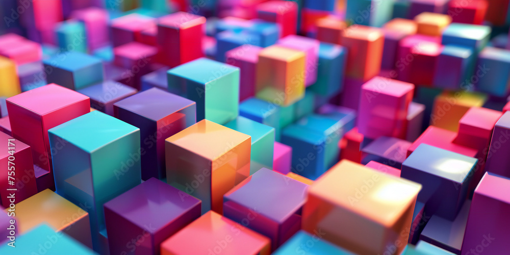Obraz premium Pixelated Spectrum: An Ode to Colorful Clarity
