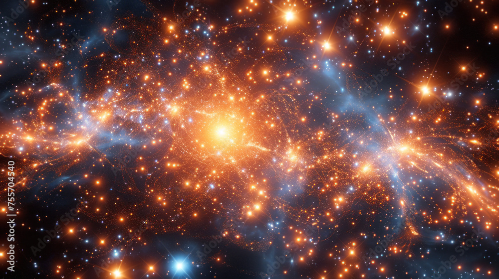Web of distant stars and galaxies in the deep space
