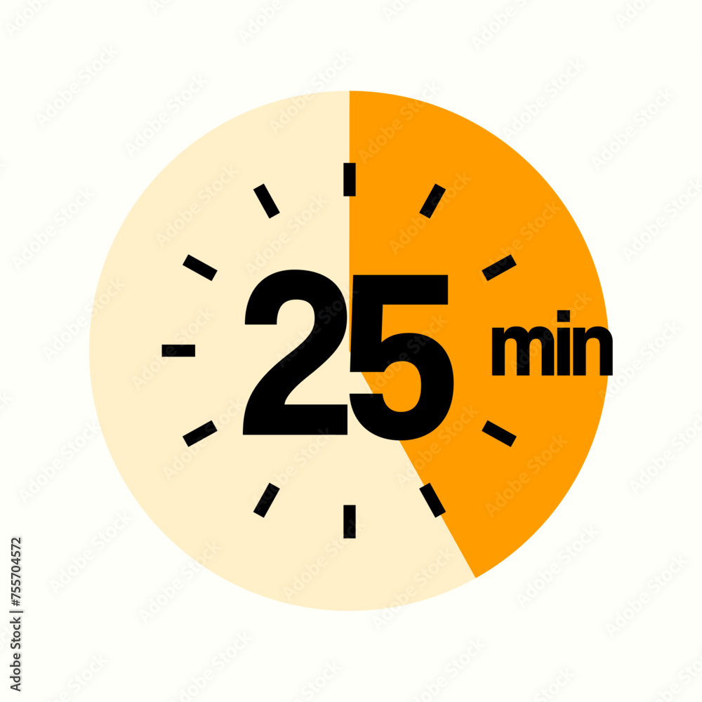 25 Minutes Timer Icon Modern Sans Serif Design Clock Stopwatch 25 Minutes Timer Icon Modern Sans Serif Design Clock Stopwatch