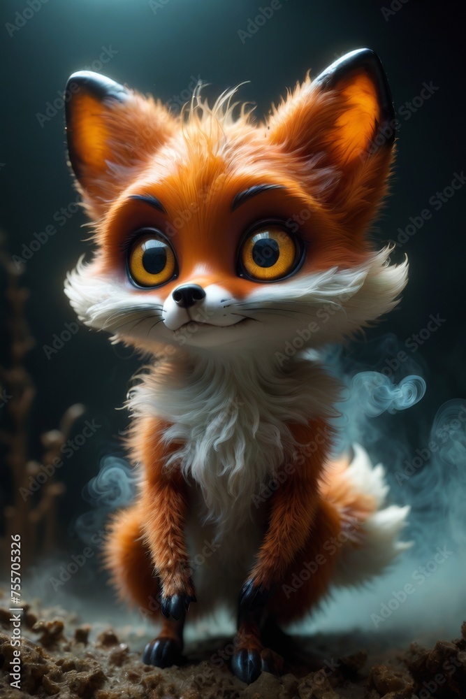 Obraz premium cute baby red panda or lesser panda character cartoon illustration