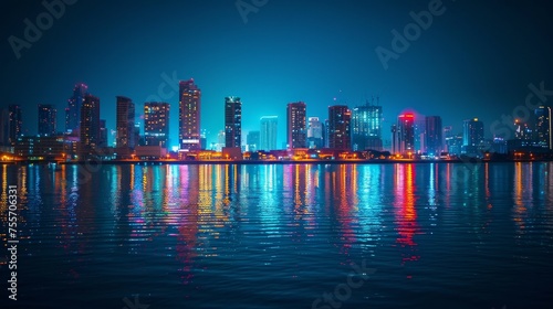 City Illuminated by Water at Nigh © Media Srock