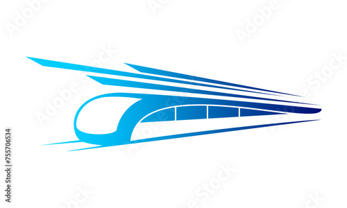 Blue fast train illustration design vector