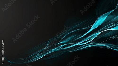 A blue wave on a black background. The background is dark and the color of the wave is very bright.