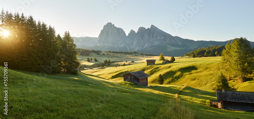 Langkofel, Seiser Alm, Südtirol, Italien photo