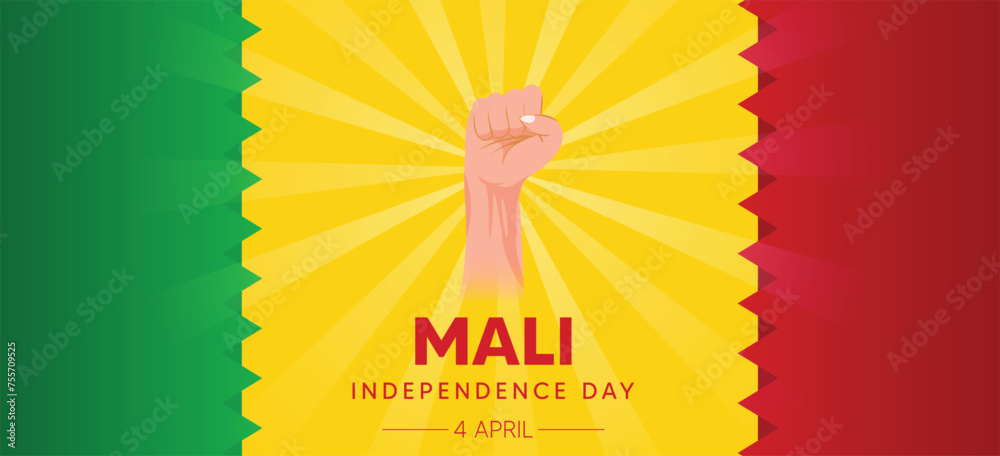 Fototapeta premium Mali independence day 4 April vector poster