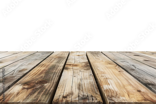 Weathered Wooden Plank Isolated on Transparent Background