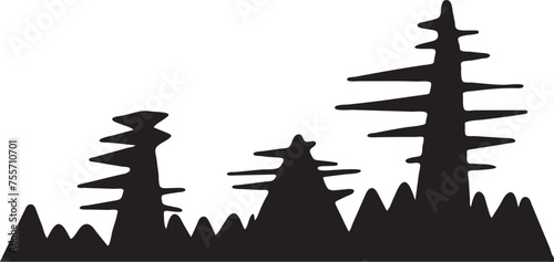 木々のシルエット背景