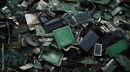 Computer parts to be recycling background. Recycling and waste management.