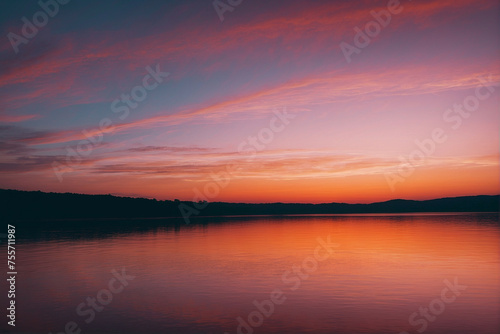 Sunset Over Lake