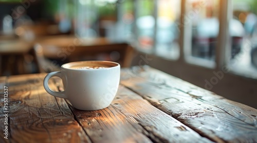 Coffee Cup on Wooden Table