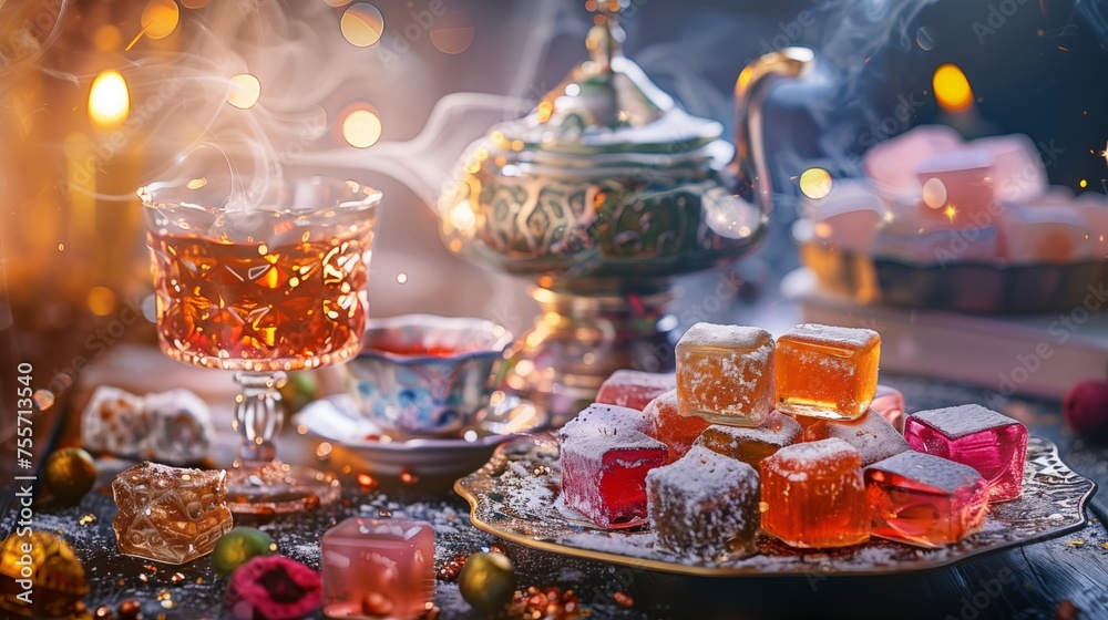 Lokum, also known as Turkish delight, is a diverse and flavorful sweet confection made from starch and sugar, crafted into sugar-coated cubes, perfect when enjoyed with tea.