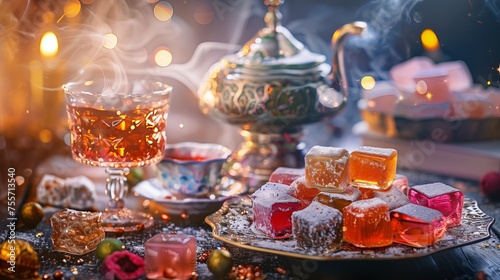 Lokum  also known as Turkish delight  is a diverse and flavorful sweet confection made from starch and sugar  crafted into sugar-coated cubes  perfect when enjoyed with tea.