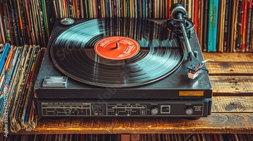 A collection of classic vinyl records and a vintage turntable, highlighting the timeless appeal of rock-n-roll music for World Rock-n-roll Day