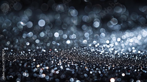 Abstract Bokeh Effect with a Shiny Silver Glitter Backdrop