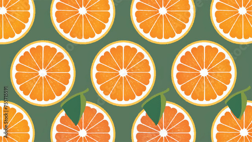 Flat Design Vector Illustration of Orange fruit