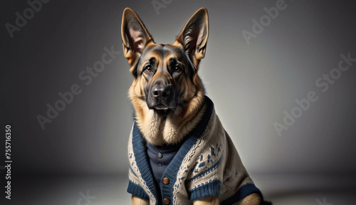 Dapper Doggo in Sweater - Canine Portrait